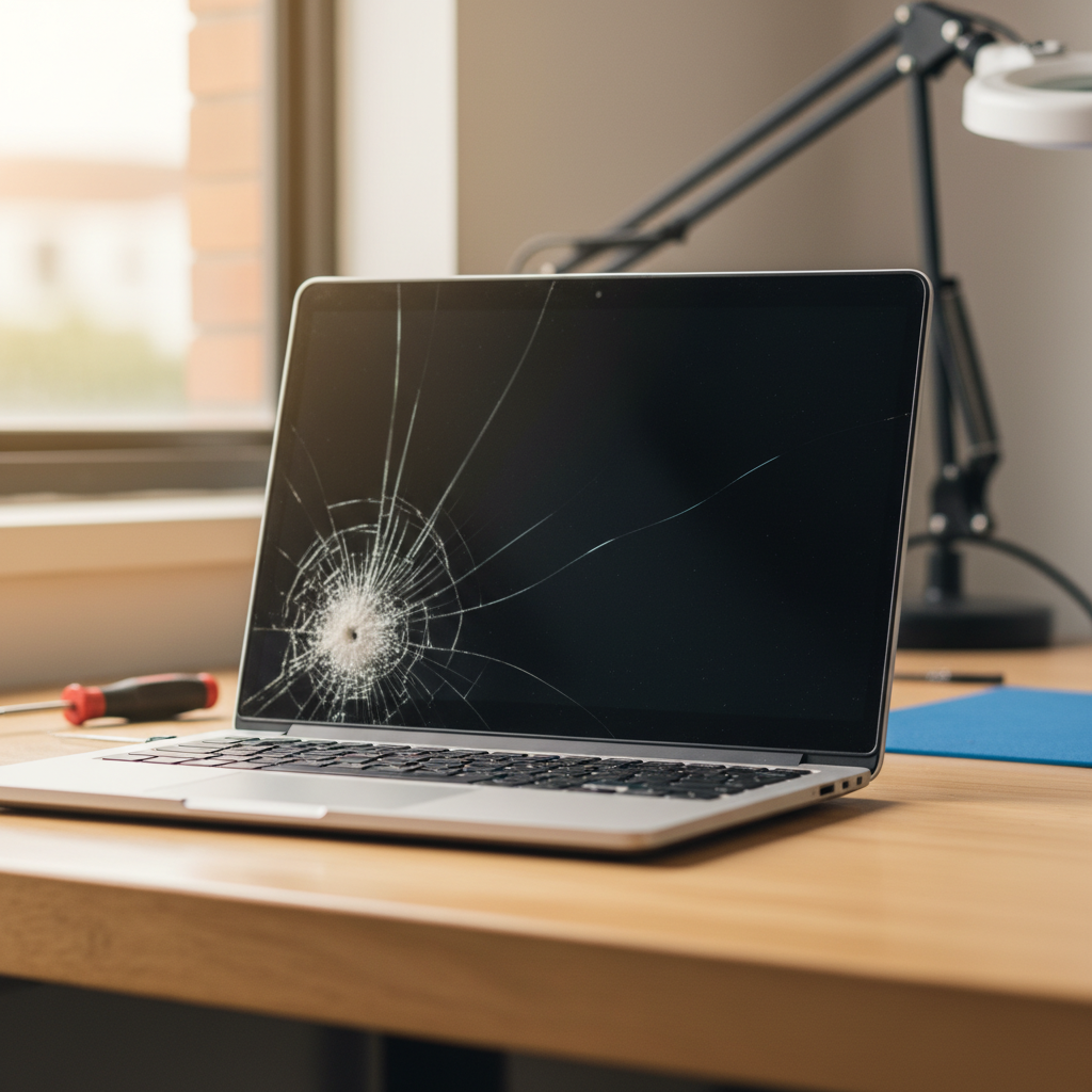 Cracked Dell laptop screen repair in Newcastle West — NSW 2302