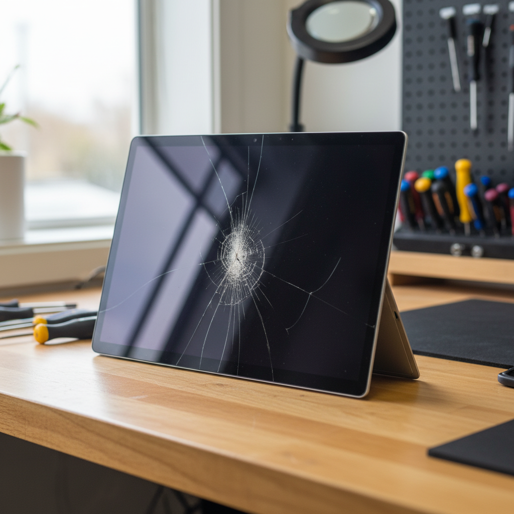 Cracked Microsoft Surface laptop screen repair in North Adelaide — SA 5006