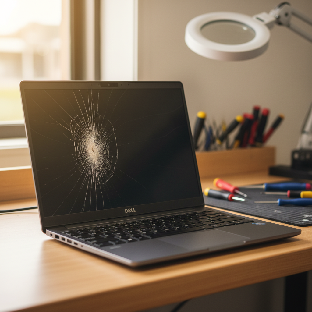 Cracked Dell laptop screen repair in North Haven — Adelaide SA 5018