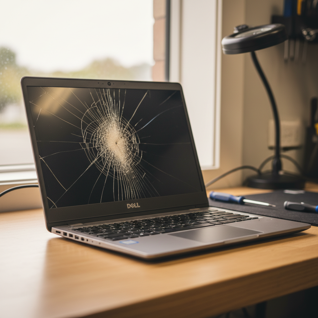 Cracked Dell laptop screen repair in North Plympton — Adelaide SA 5037