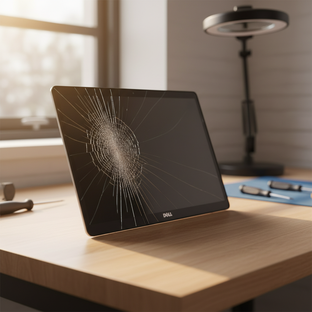 Cracked Dell laptop screen repair in North Rothbury — Newcastle NSW 2335