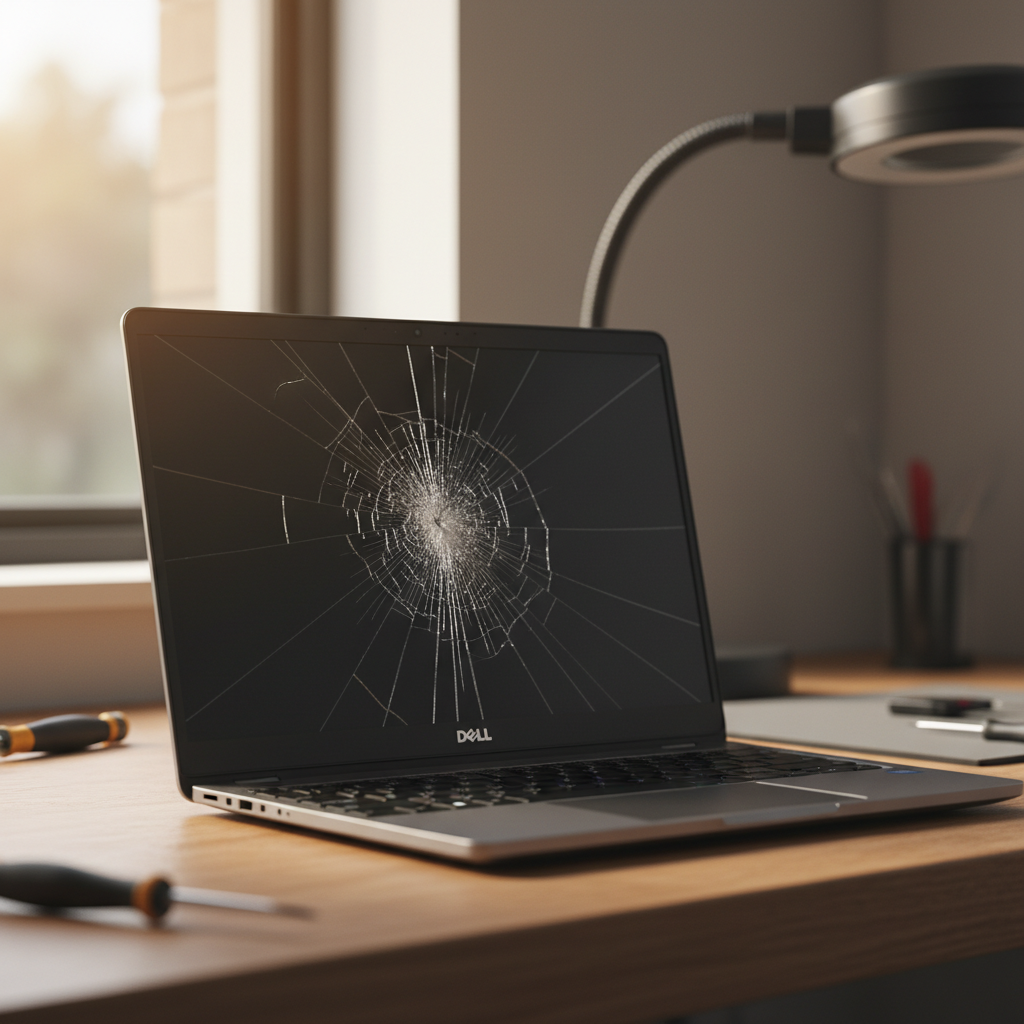 Cracked Dell laptop screen repair in Northgate — Adelaide SA 5085
