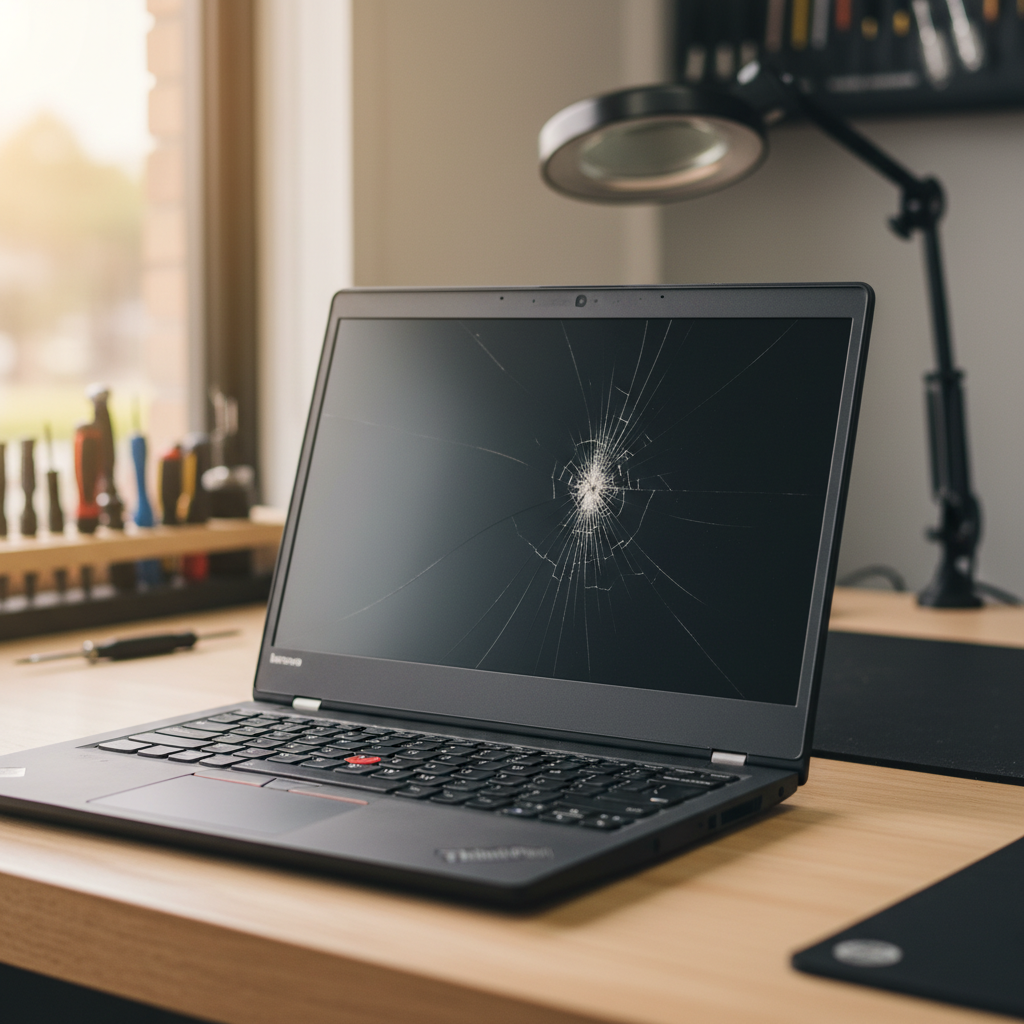 Cracked Lenovo ThinkPad laptop screen repair in Norwood South — Adelaide SA 5067