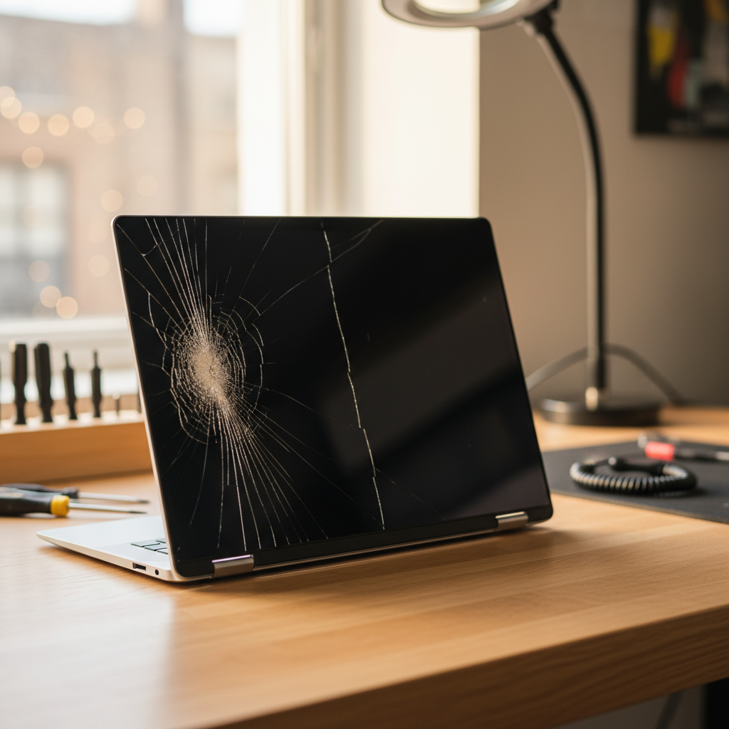 Cracked Dell laptop screen repair in Novar Gardens — Adelaide SA 5040
