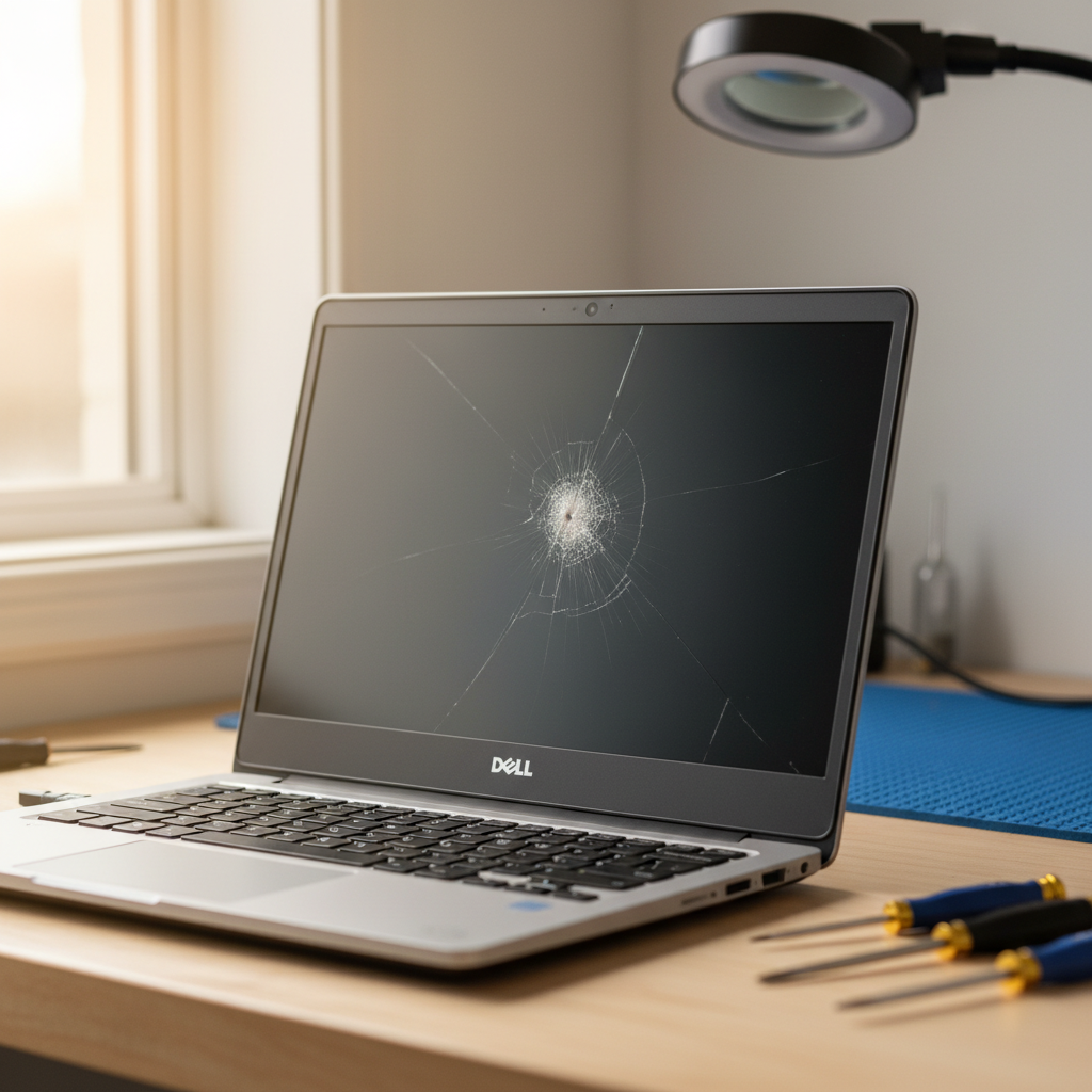 Cracked Dell laptop screen repair in Oakdowns — Hobart TAS 7019