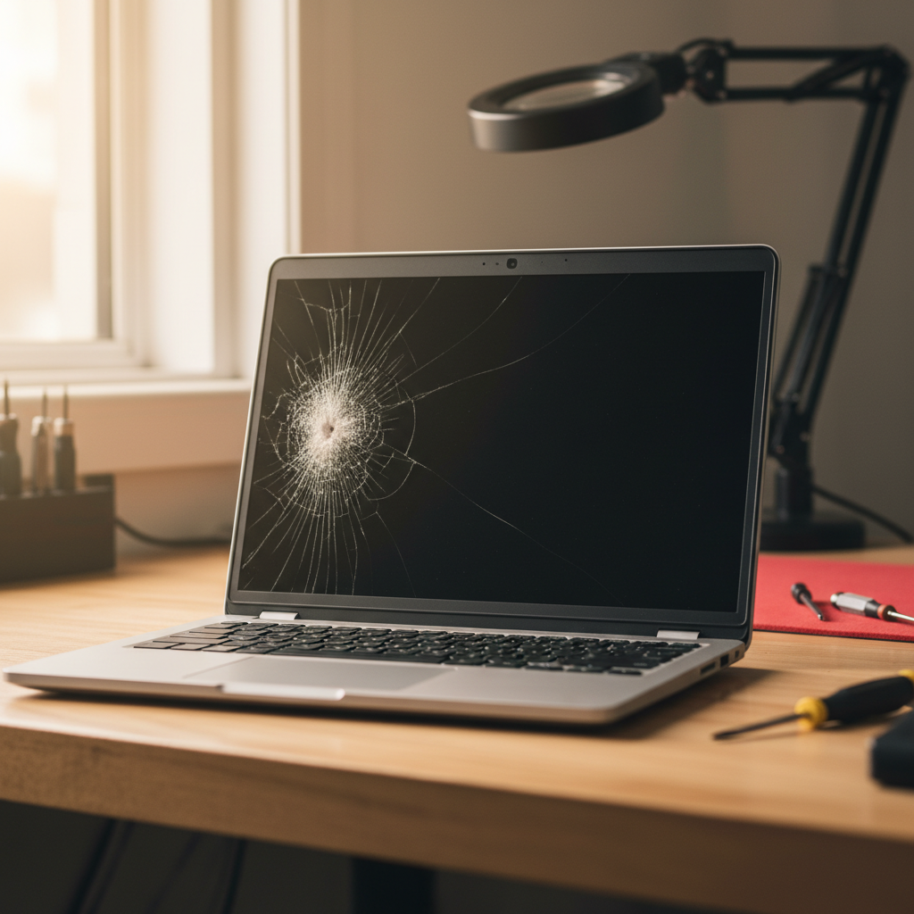 Cracked Dell laptop screen repair in Oakhampton Heights — Newcastle NSW 2320