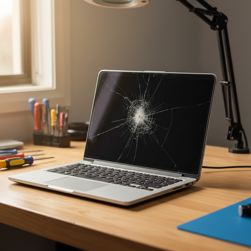 Cracked Dell laptop screen repair in Oaklands Park — Adelaide SA 5046