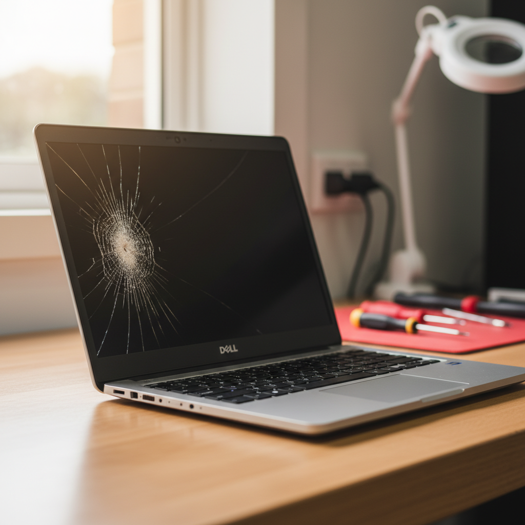 Cracked Dell laptop screen repair in Osborne — Adelaide SA 5017