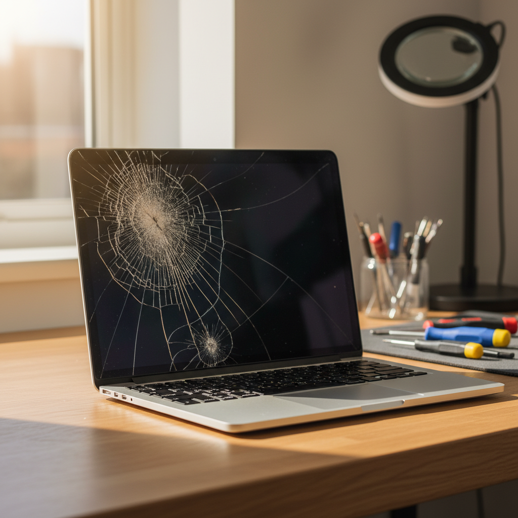 Cracked MacBook Air laptop screen repair in Oswald — Newcastle NSW 2321