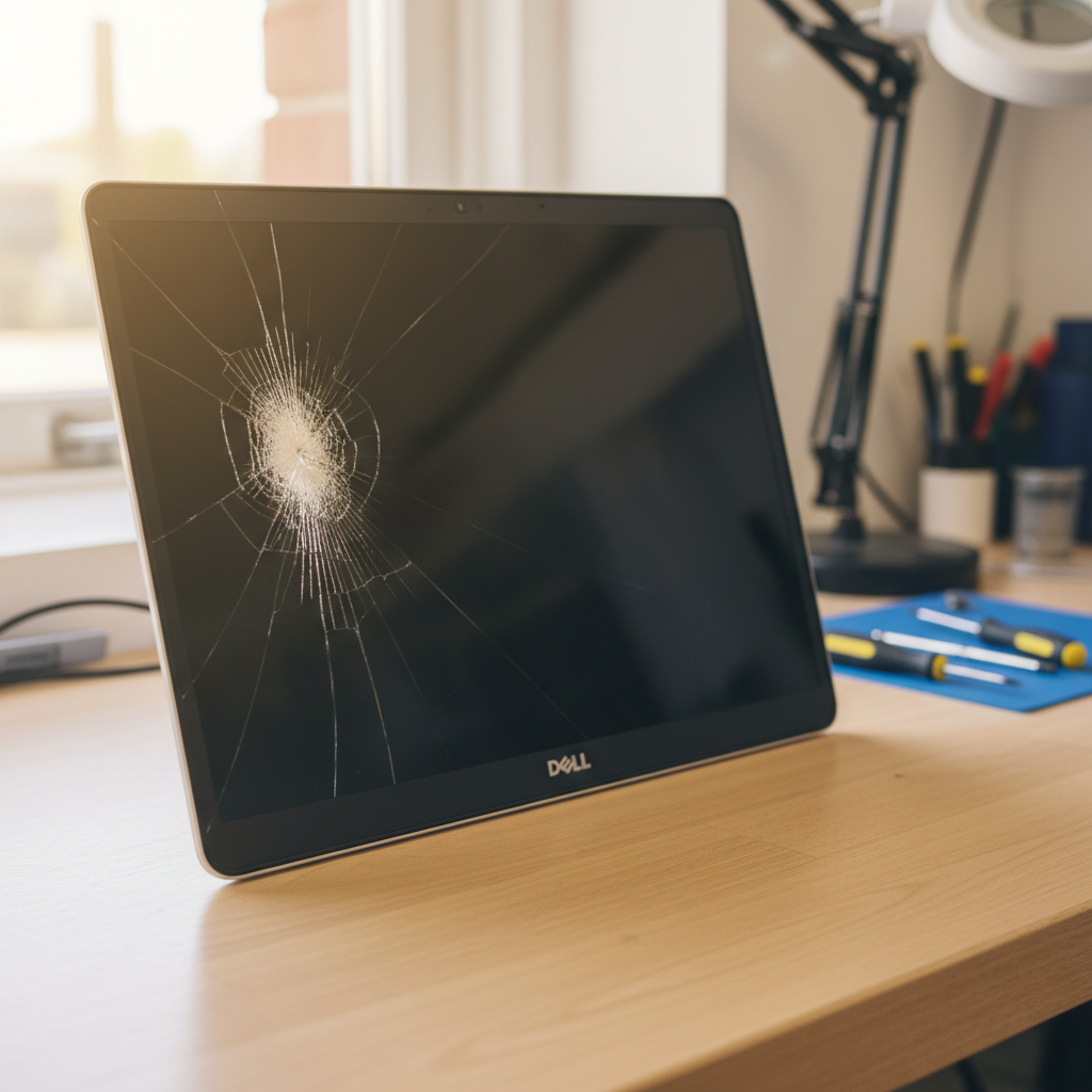 Cracked Dell laptop screen repair in Ottoway — Adelaide SA 5013