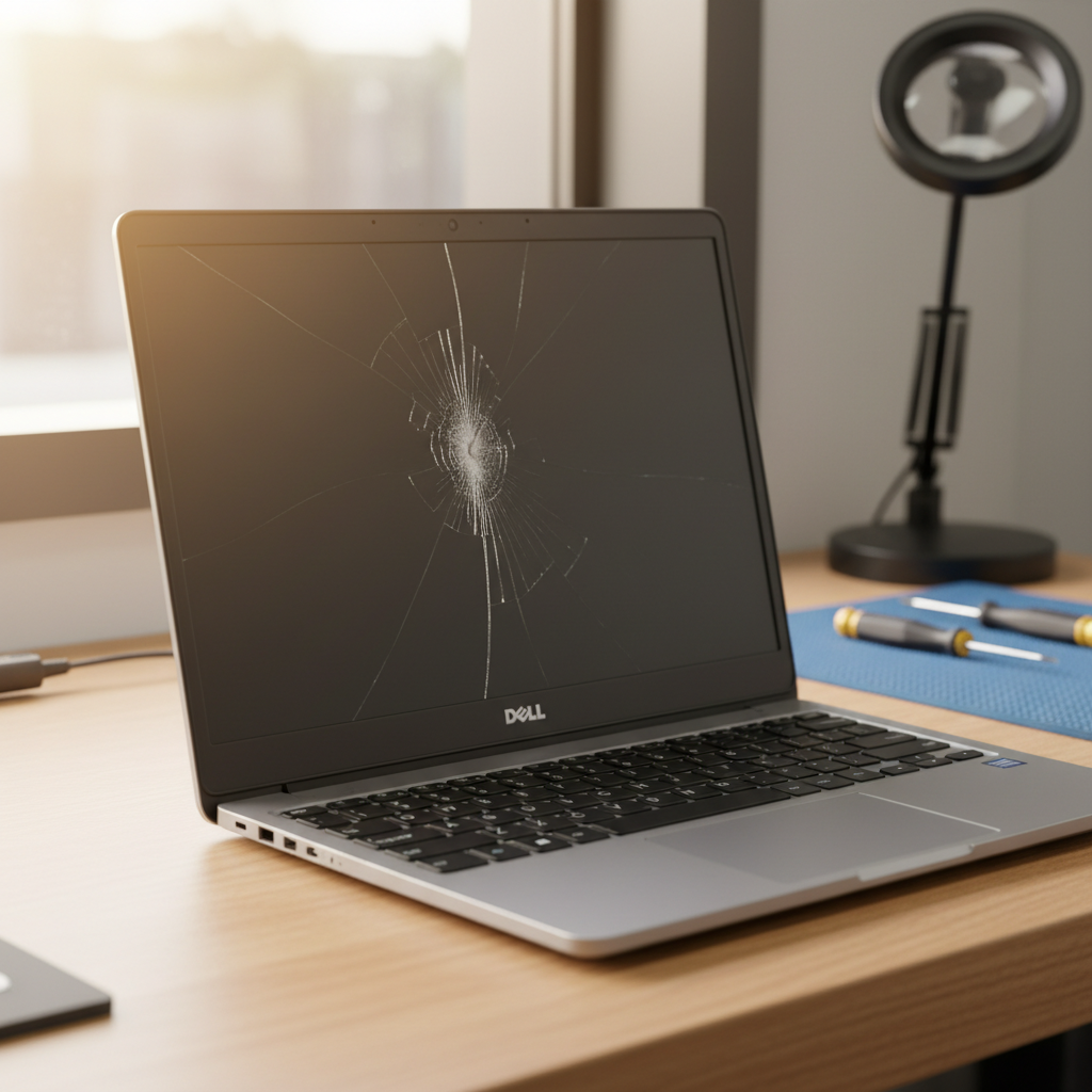 Cracked Dell laptop screen repair in Outer Harbor — Adelaide SA 5018