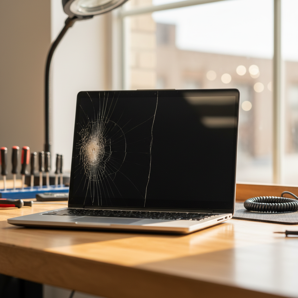 Cracked Dell laptop screen repair in Oyster Cove — Newcastle NSW 2318