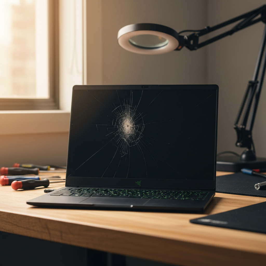 Cracked Razer laptop screen repair in Para Vista — Adelaide SA 5093