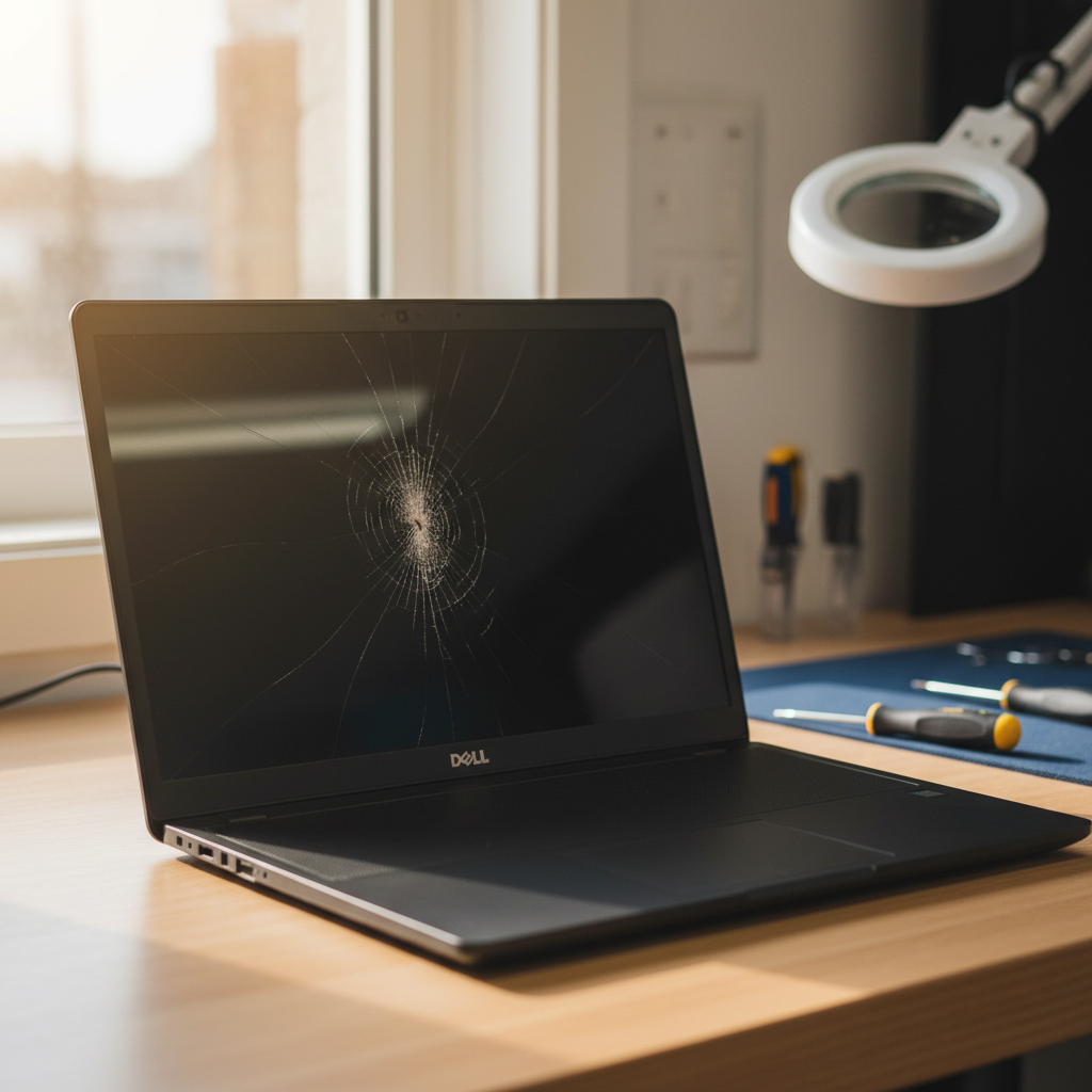 Cracked Dell laptop screen repair in Parafield Gardens — Adelaide SA 5107