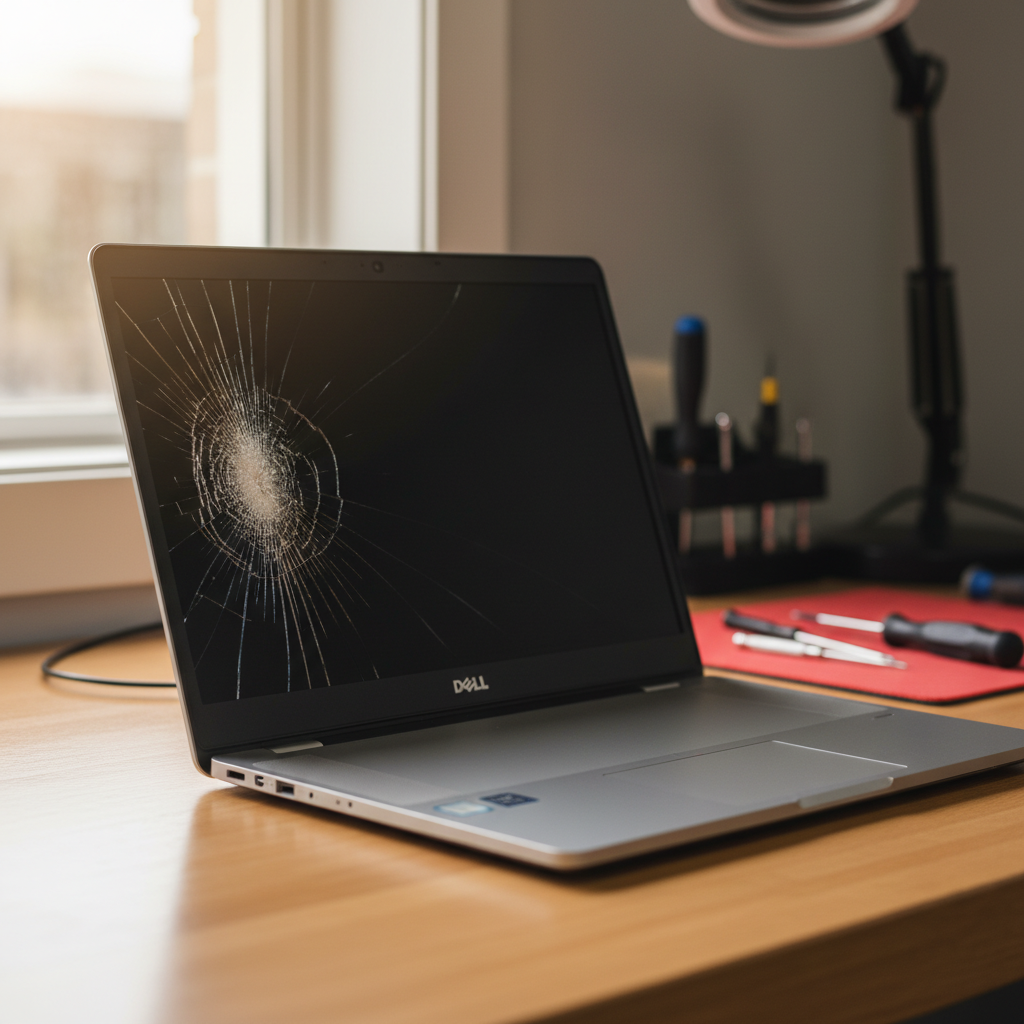 Cracked Dell laptop screen repair in Paxton — Newcastle NSW 2325