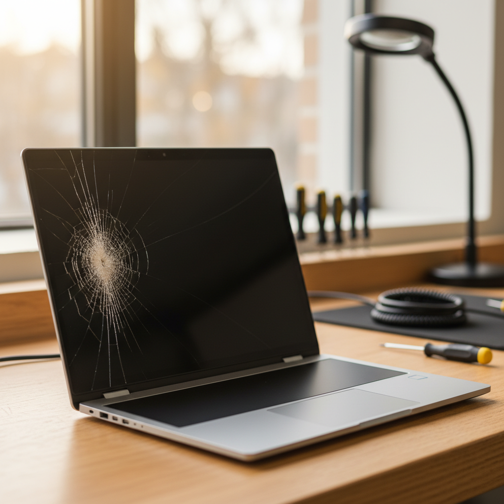 Cracked Dell laptop screen repair in Payneham South — Adelaide SA 5070