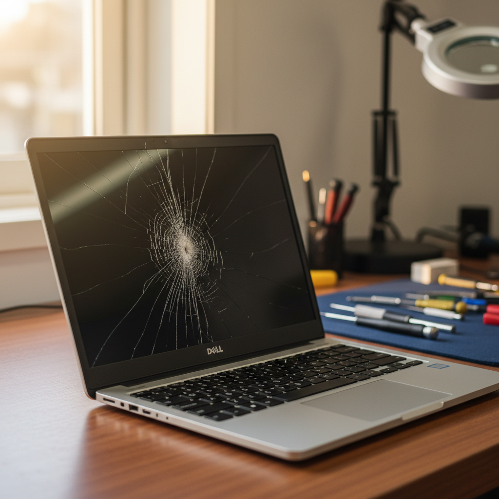 Cracked Dell laptop screen repair in Pelton — Newcastle NSW 2325
