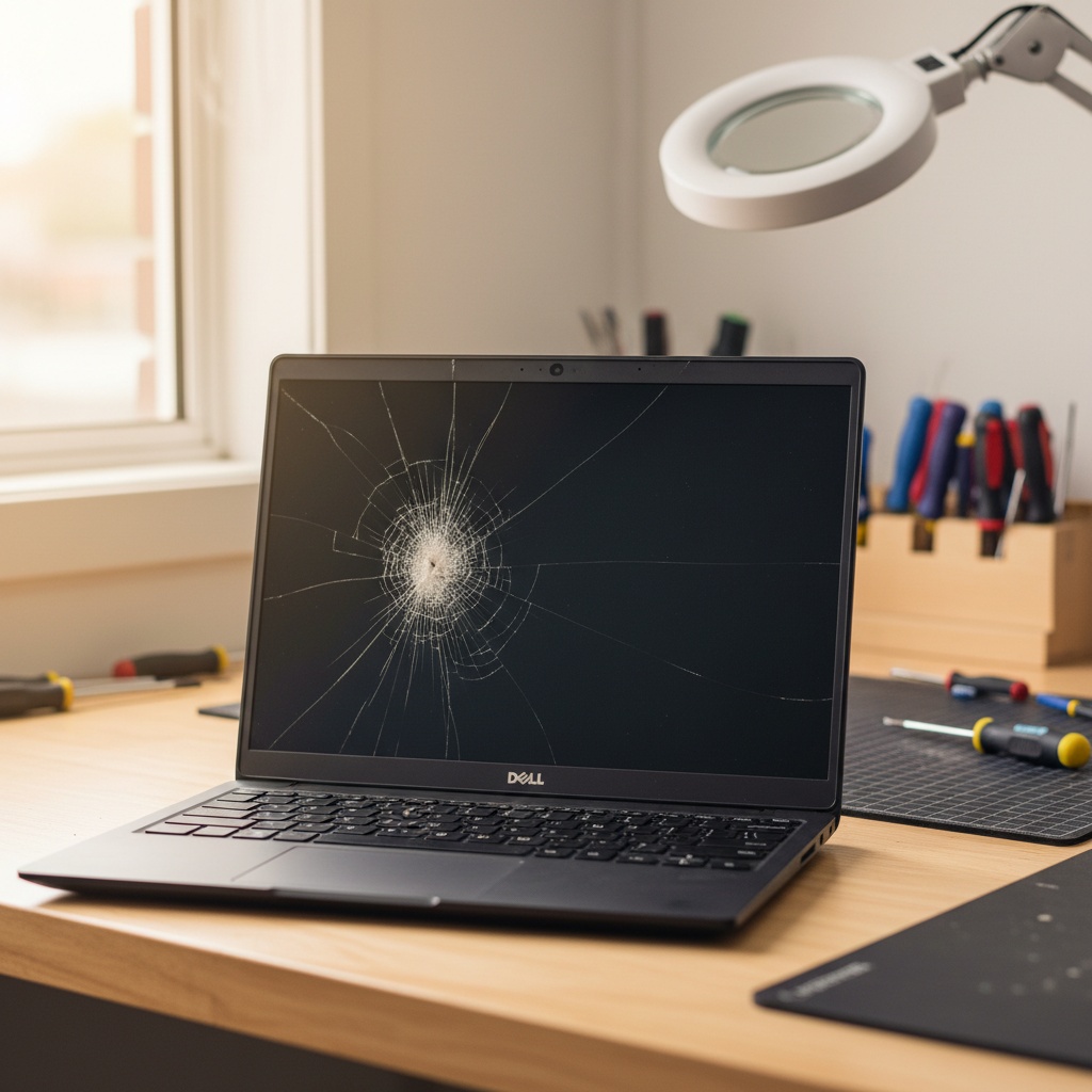 Cracked Dell laptop screen repair in Pindimar — Newcastle NSW 2324