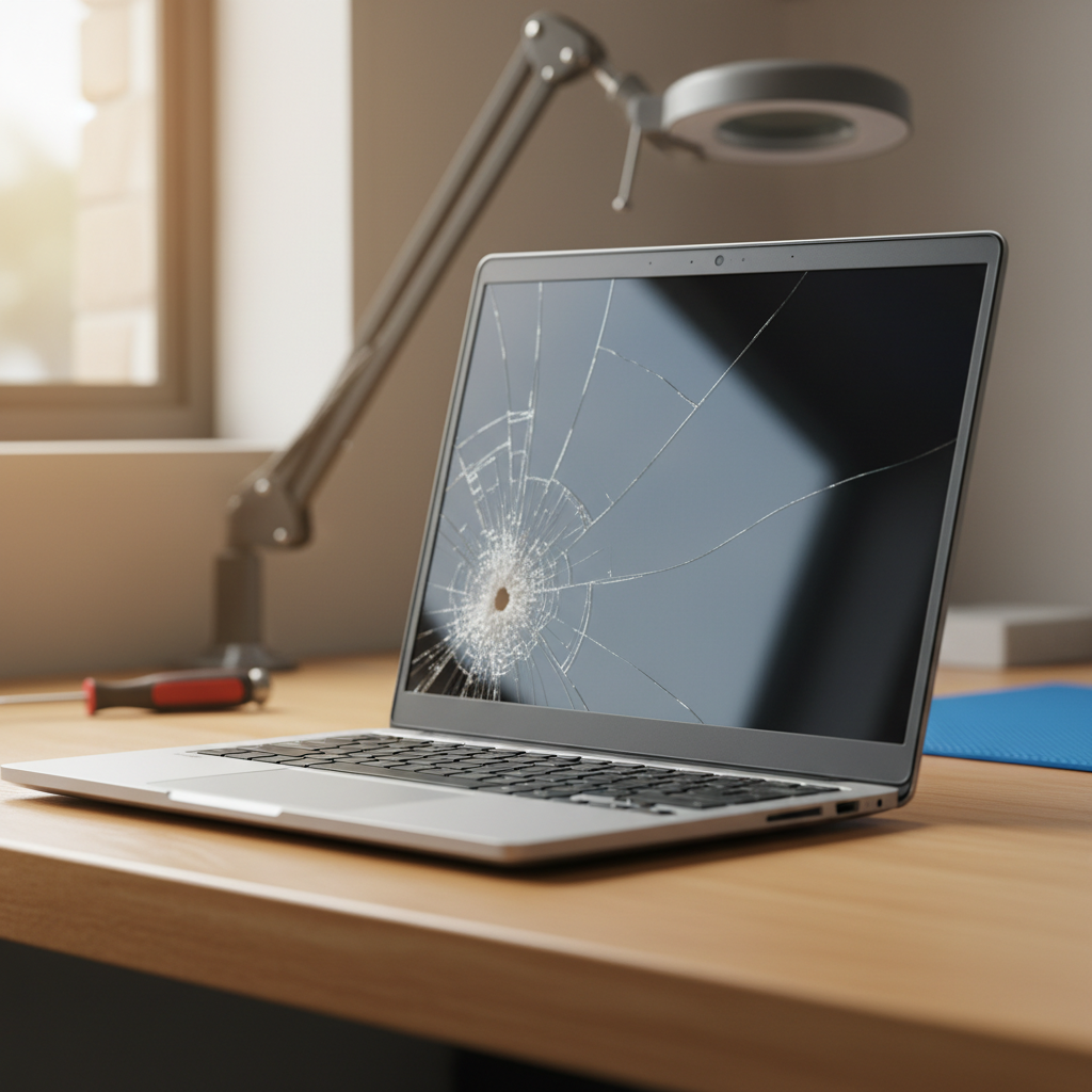 Cracked Dell laptop screen repair in Pinny Beach — Newcastle NSW 2281