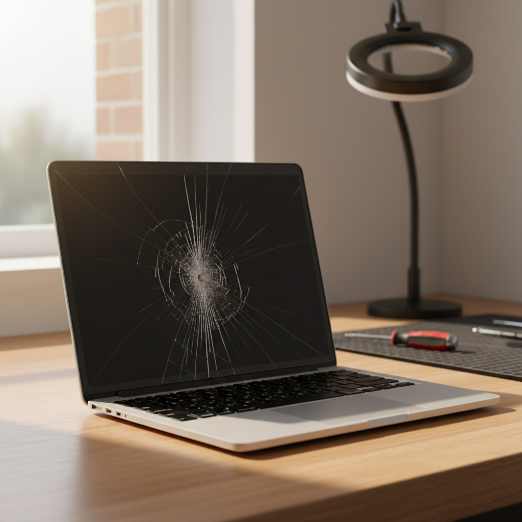 Cracked MacBook Air laptop screen repair in Pitnacree — Newcastle NSW 2323