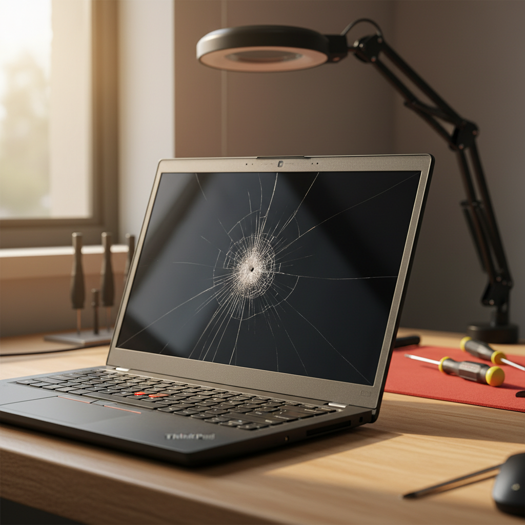 Cracked Lenovo ThinkPad laptop screen repair in Point Wolstoncroft — Newcastle NSW 2259
