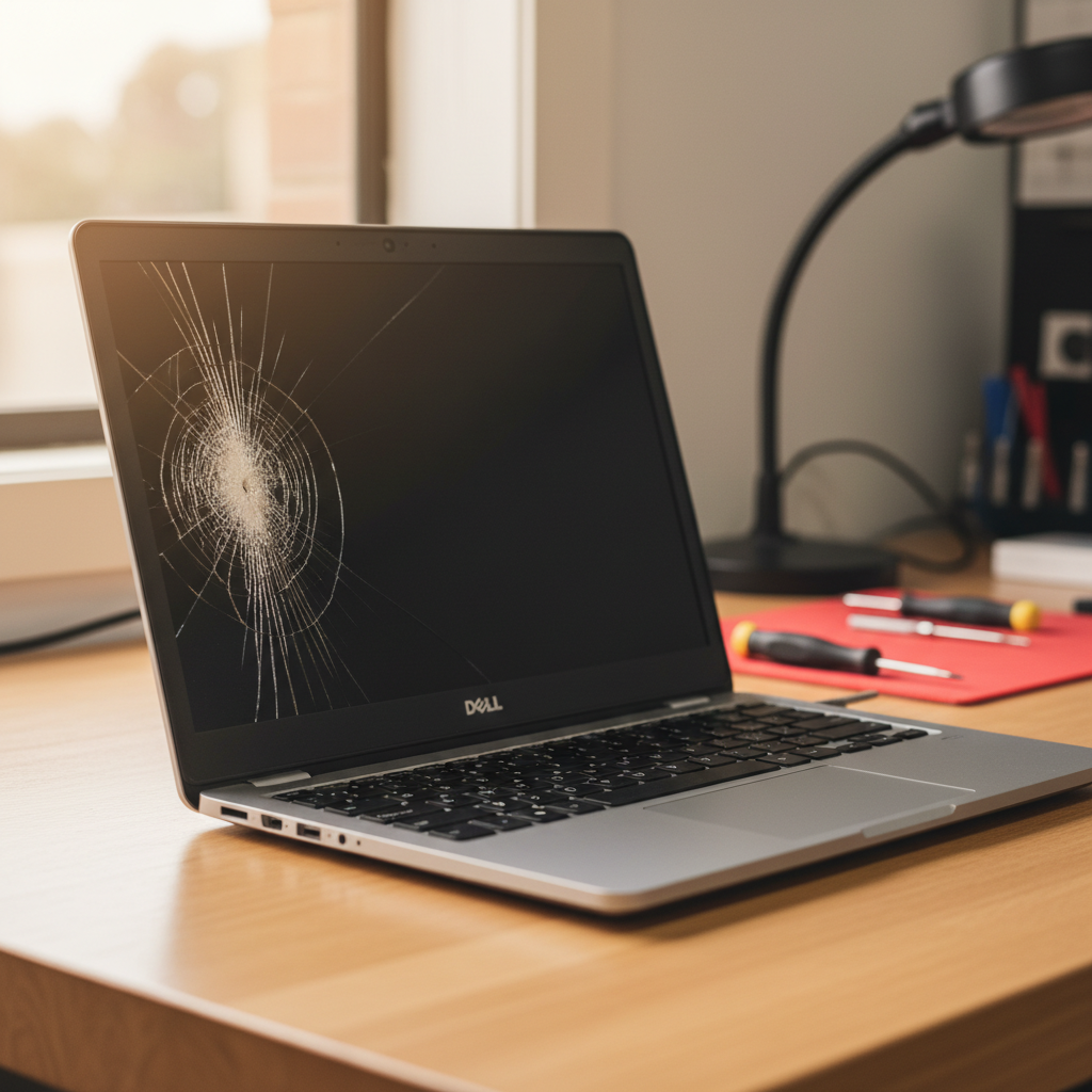 Cracked Dell laptop screen repair in Pokolbin — Newcastle NSW 2320