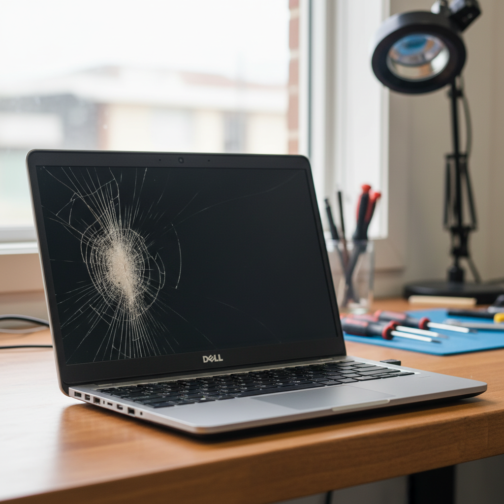 Cracked Dell laptop screen repair in Pooraka — Adelaide SA 5095