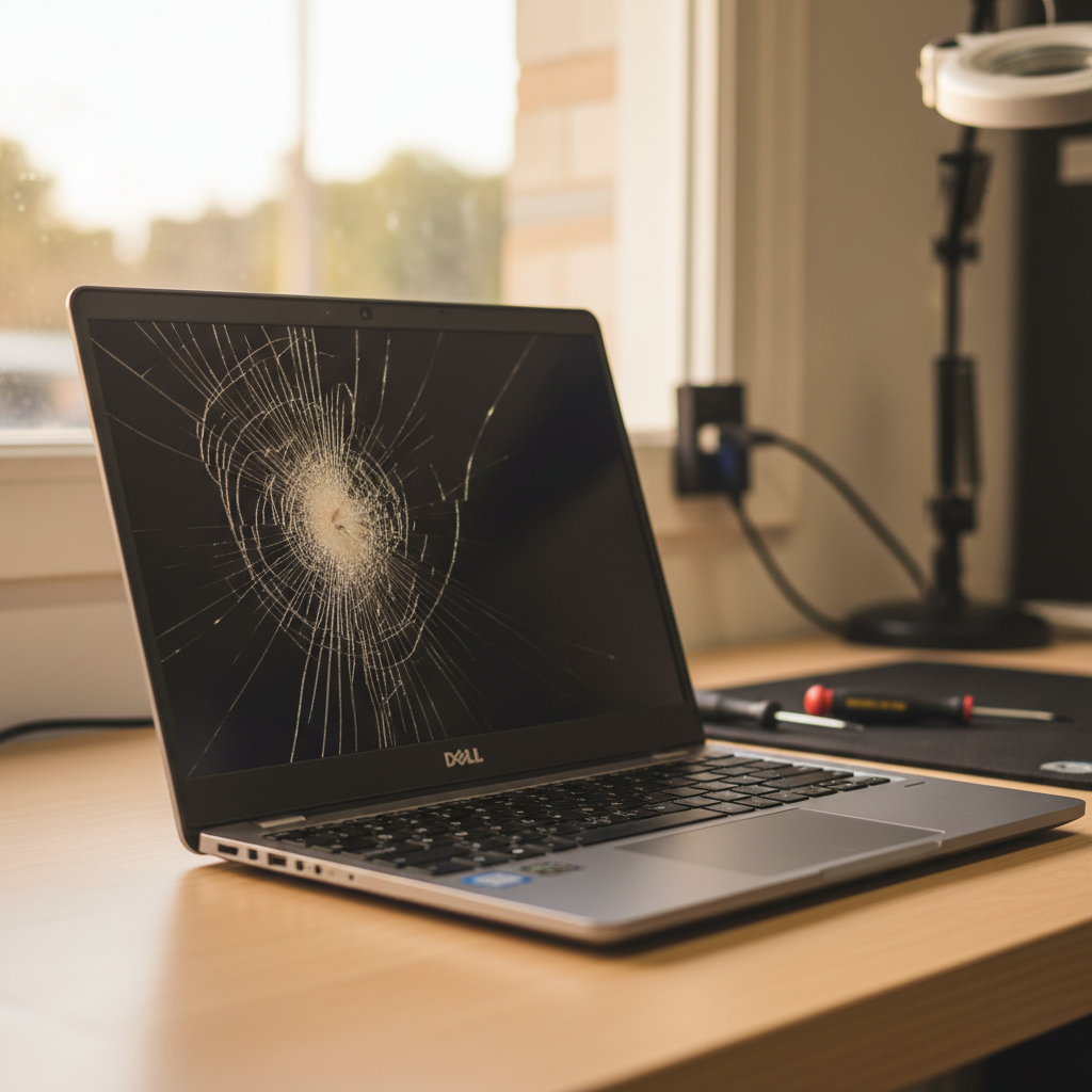 Cracked Dell laptop screen repair in Port Noarlunga South — Adelaide SA 5167