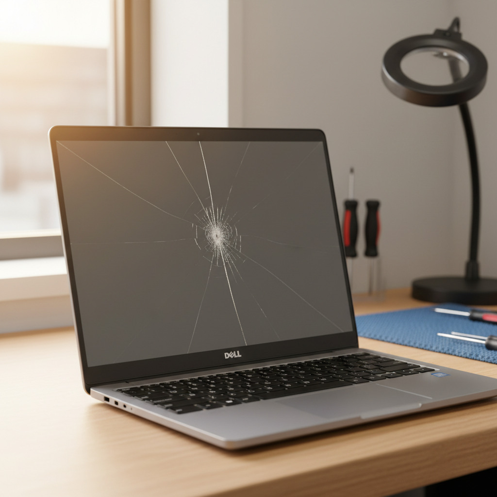 Cracked Dell laptop screen repair in Port Stanvac — Adelaide SA 5160