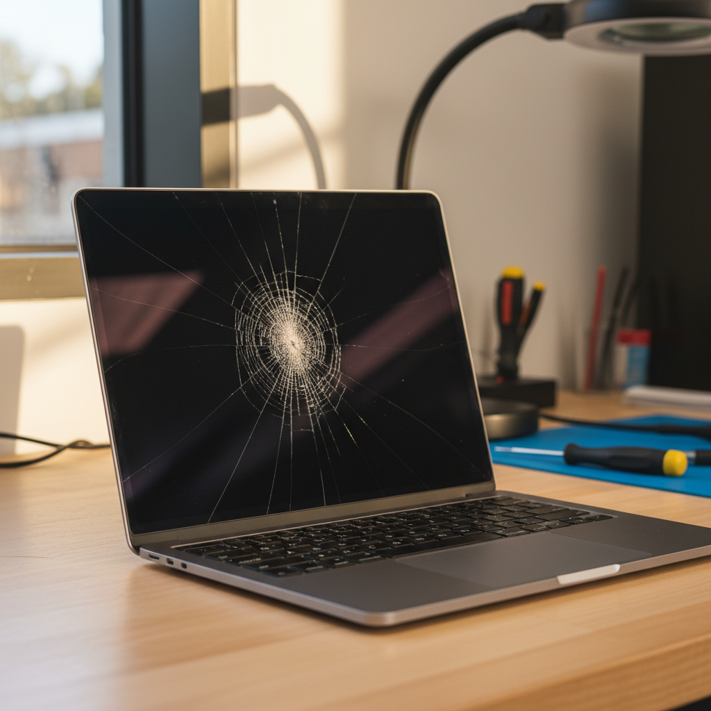 Cracked MacBook Pro laptop screen repair in Prospect East — Adelaide SA 5082