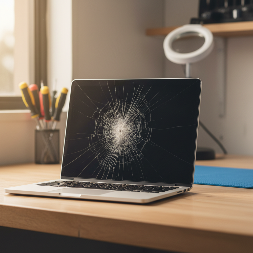 Cracked MacBook Pro laptop screen repair in Prospect West — Adelaide SA 5082