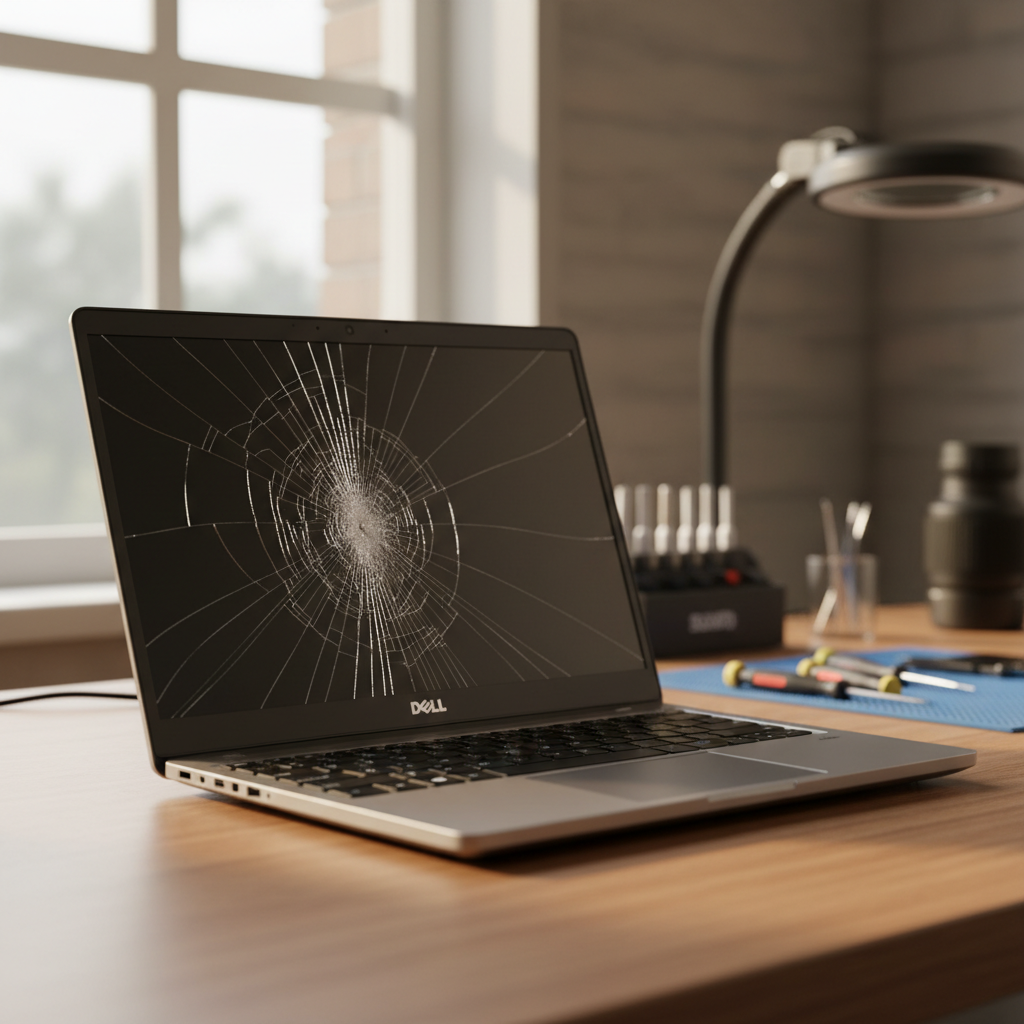 Cracked Dell laptop screen repair in Queens Domain — Hobart TAS 7000