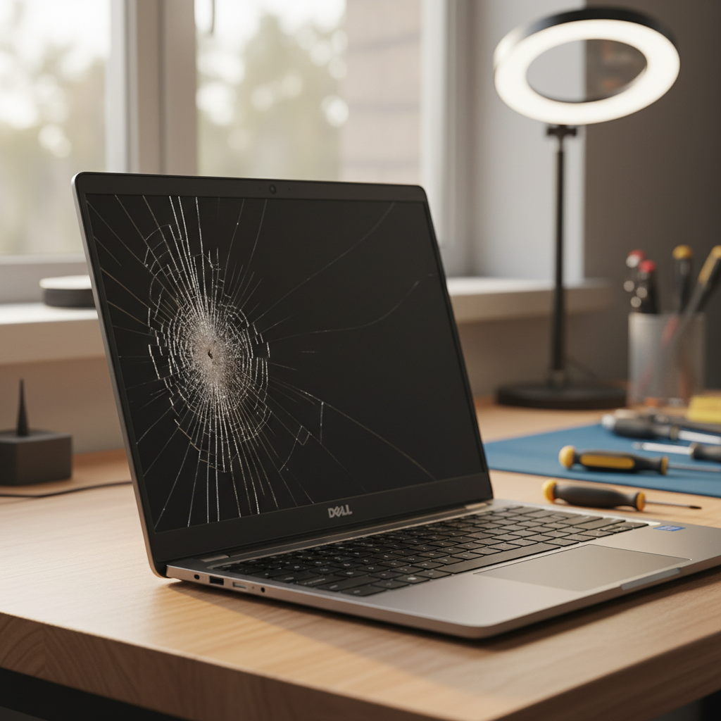 Cracked Dell laptop screen repair in Quorrobolong — Newcastle NSW 2325