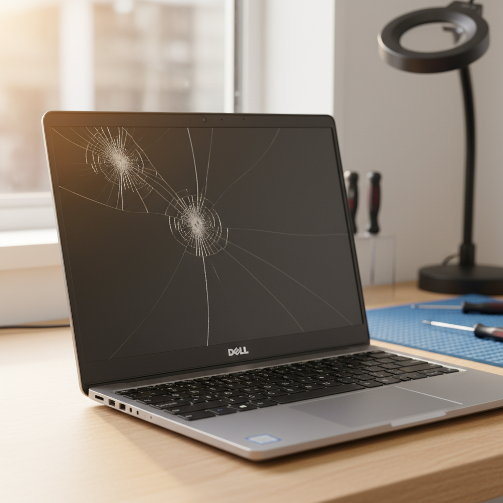 Cracked Dell laptop screen repair in Rankin Park — Newcastle NSW 2287