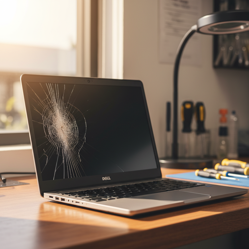 Cracked Dell laptop screen repair in Rapid Creek — Darwin NT 0810