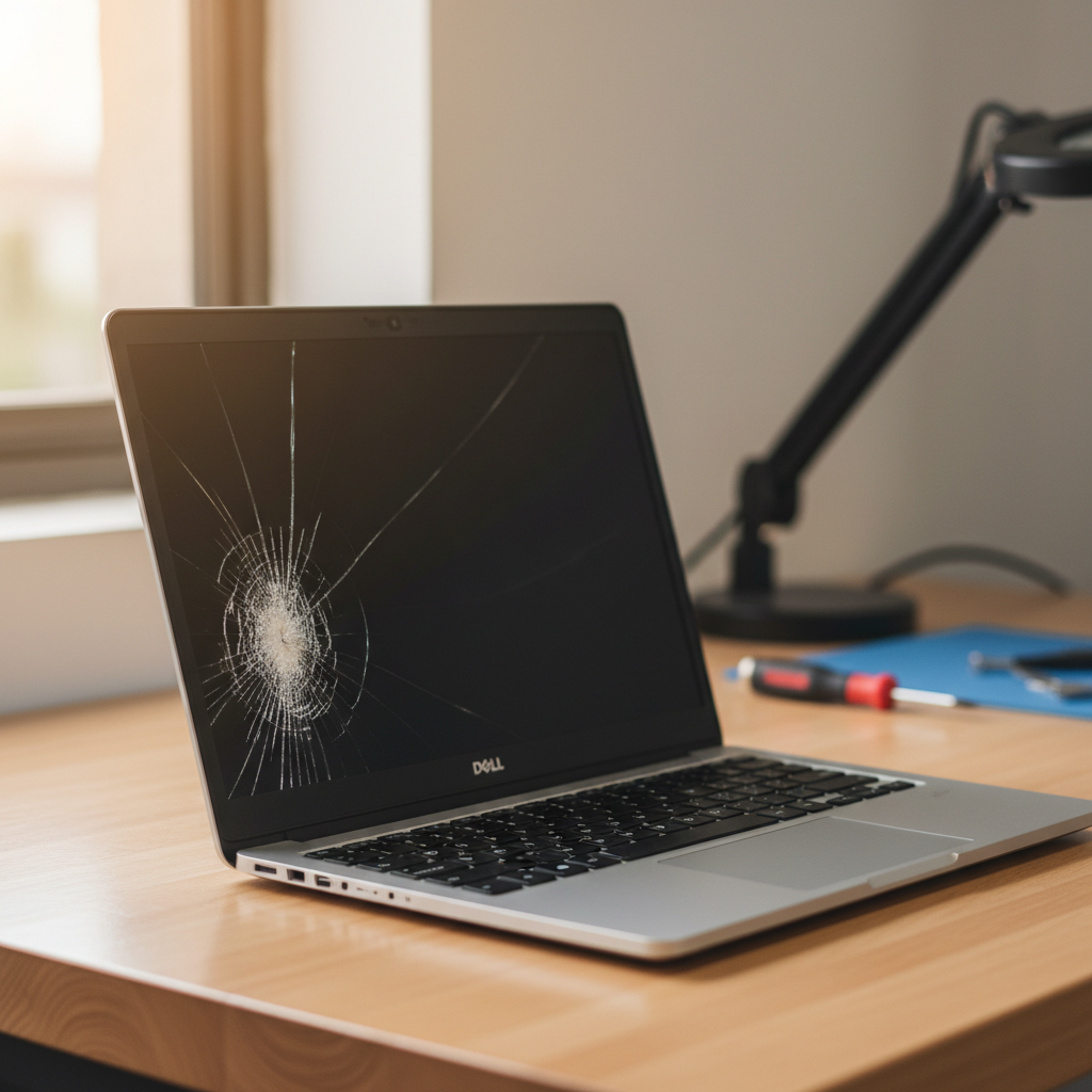 Cracked Dell laptop screen repair in Rathmines — Newcastle NSW 2283