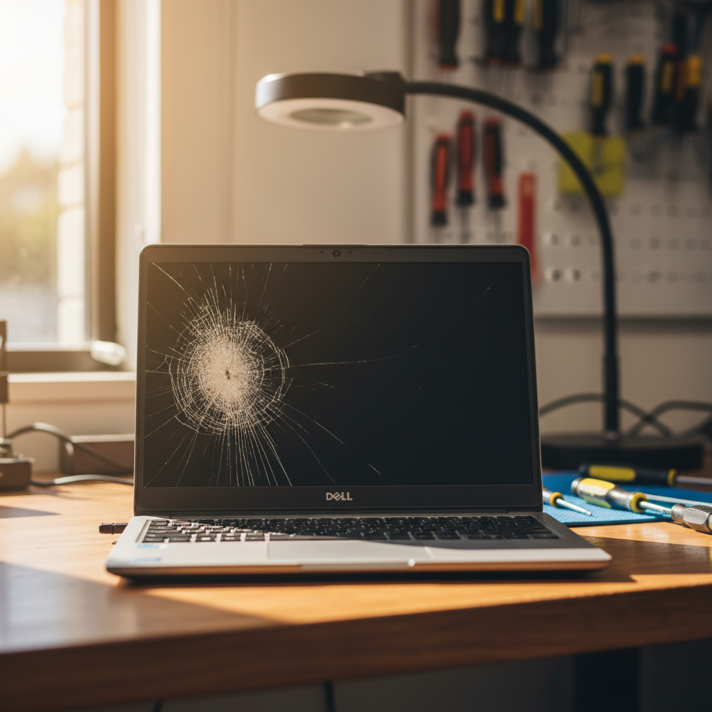 Cracked Dell laptop screen repair in Raworth — Newcastle NSW 2321