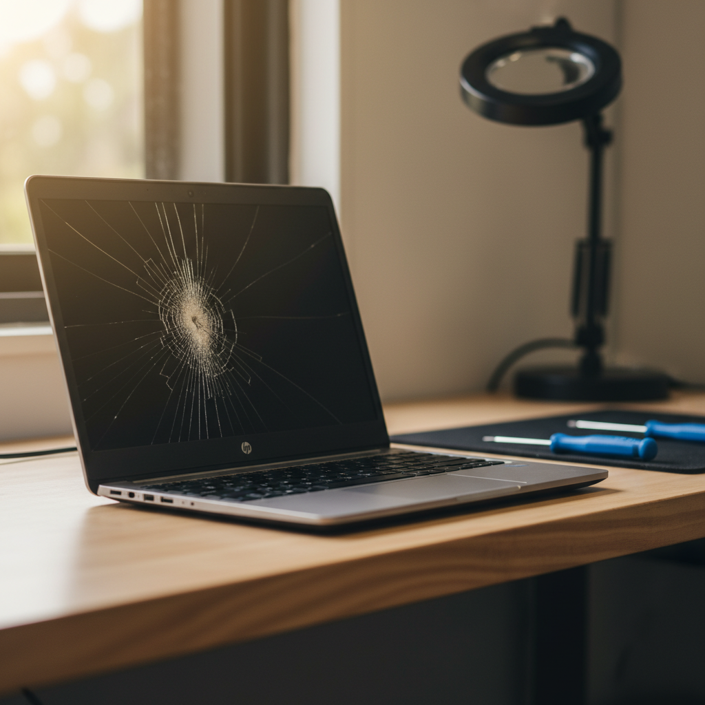 Cracked HP laptop screen repair in Raymond Terrace — Newcastle NSW 2324