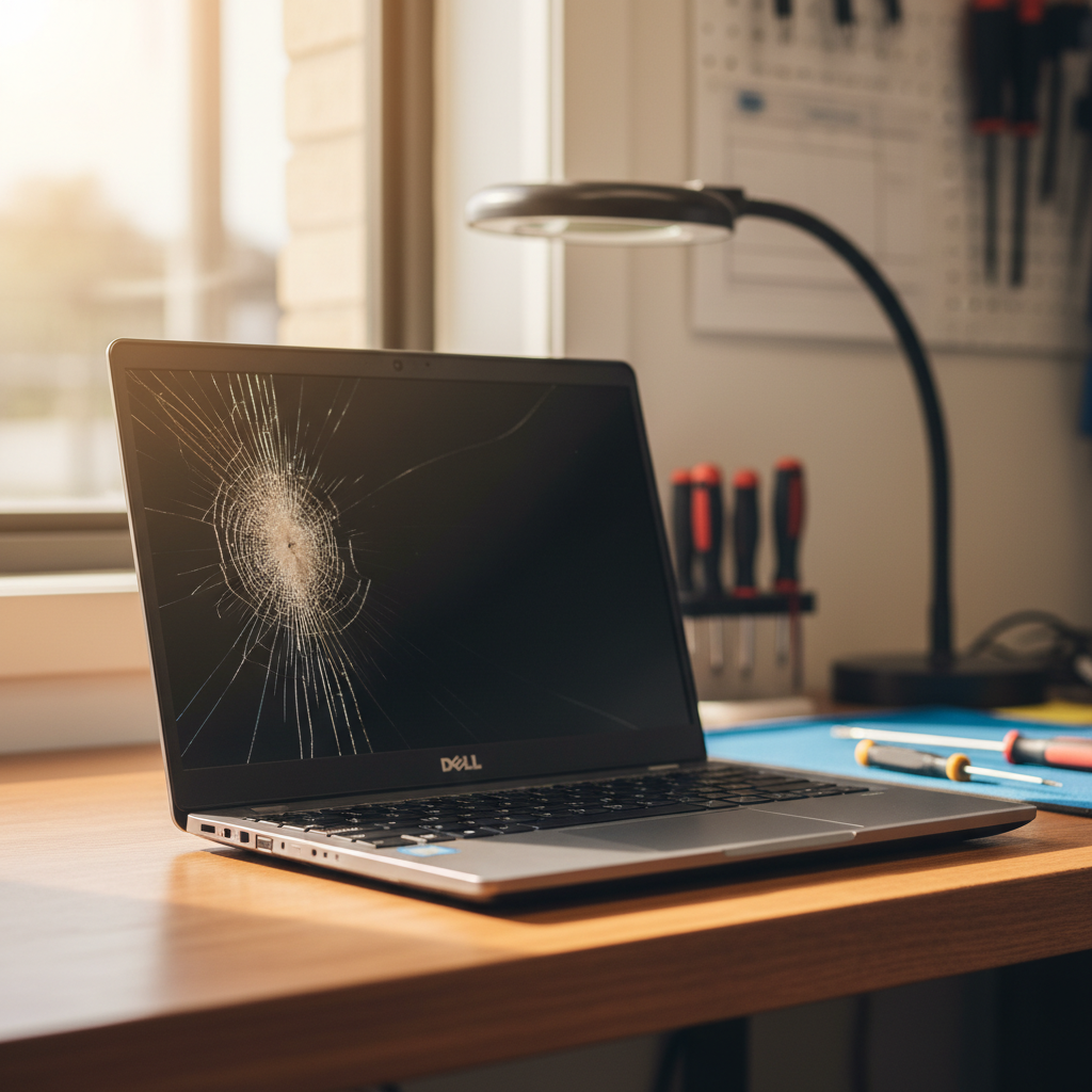 Cracked Dell laptop screen repair in Redhead — Newcastle NSW 2290