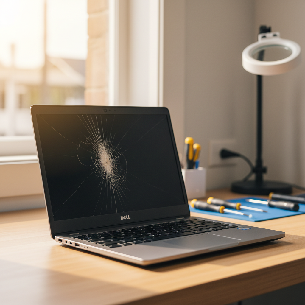 Cracked Dell laptop screen repair in Reid — Adelaide SA 5118
