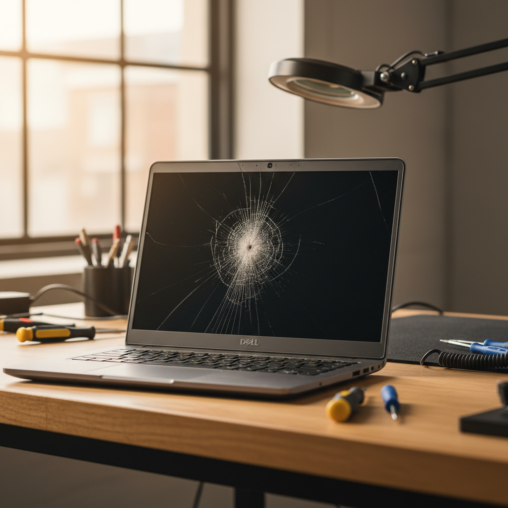 Cracked Dell laptop screen repair in Richmond Vale — Newcastle NSW 2323