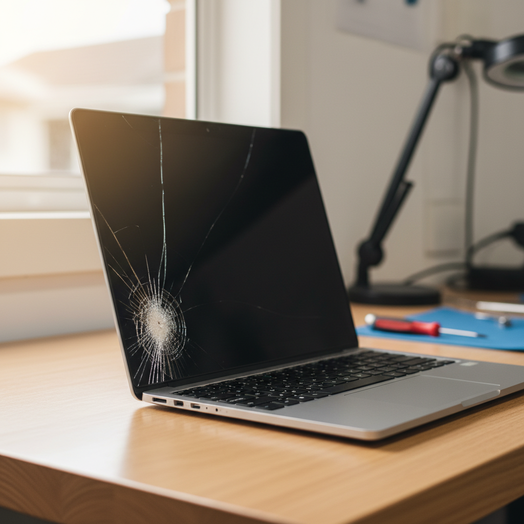 Cracked Dell laptop screen repair in Rocky Point — Newcastle NSW 2259