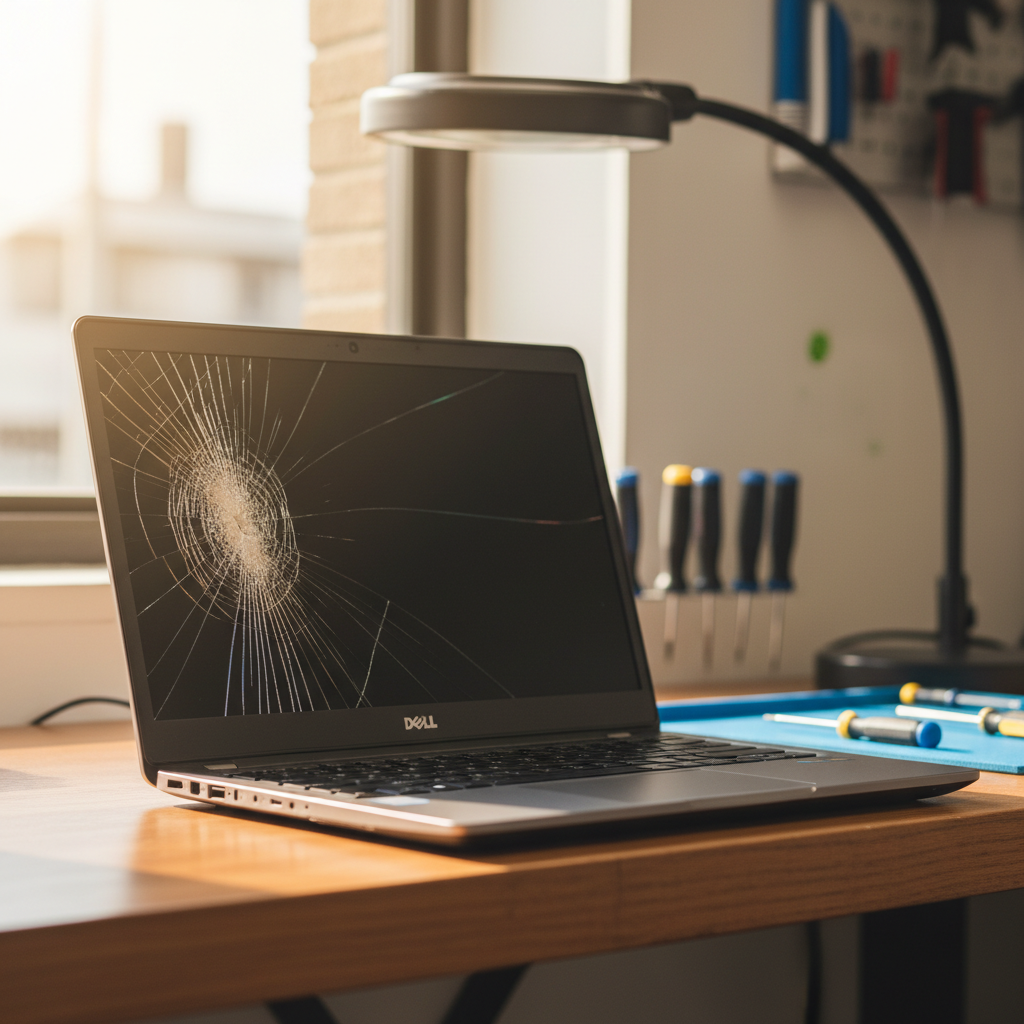 Cracked Dell laptop screen repair in Rokeby — Hobart TAS 7019