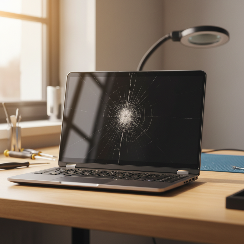Cracked Alienware laptop screen repair in Rosetta — Hobart TAS 7010