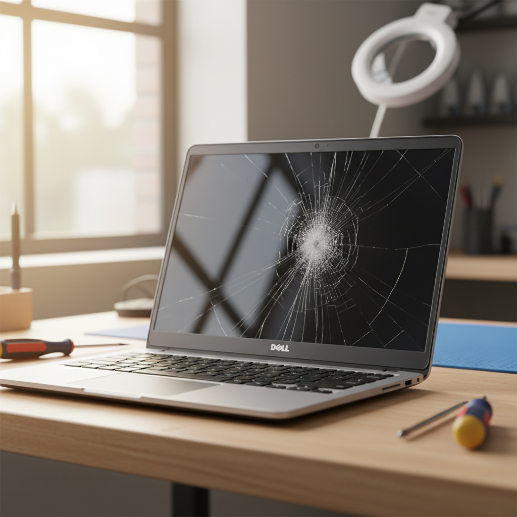 Cracked Dell laptop screen repair in Rosny Park — Hobart TAS 7018