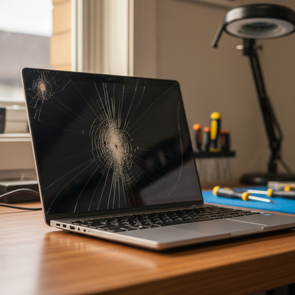 Cracked Dell laptop screen repair in Rosslyn Park — Adelaide SA 5072