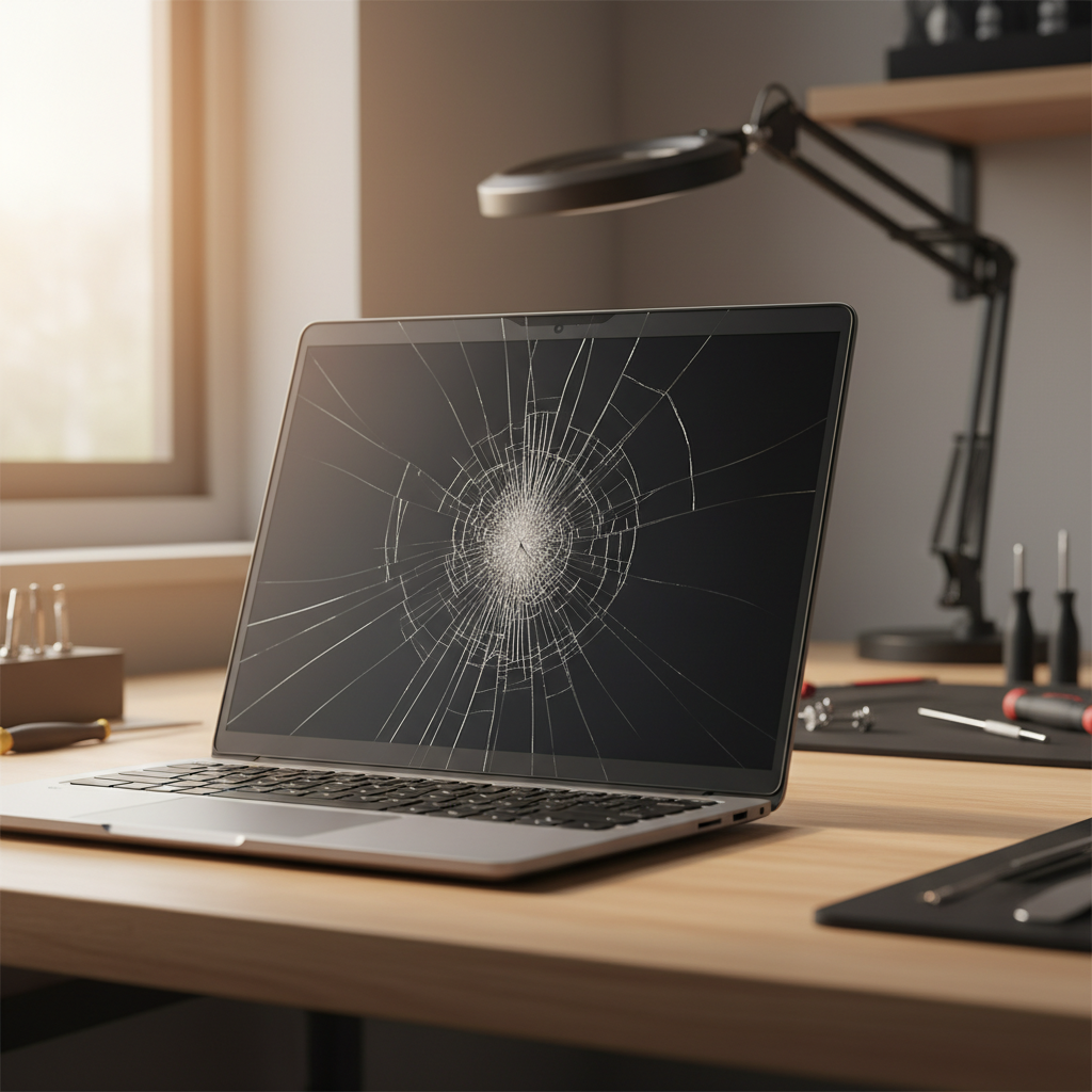Cracked Dell laptop screen repair in Royal Park — Adelaide SA 5014