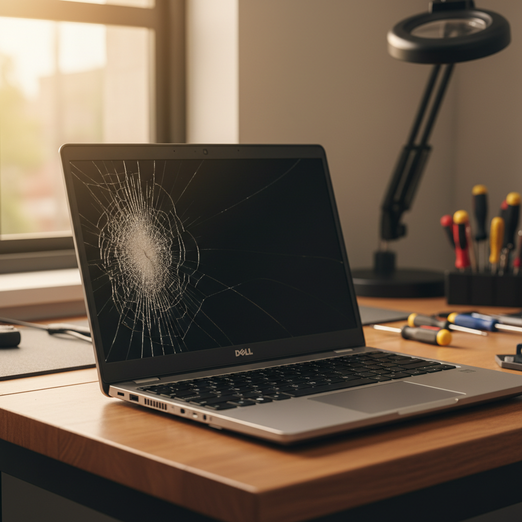 Cracked Dell laptop screen repair in Rutherford — Newcastle NSW 2320