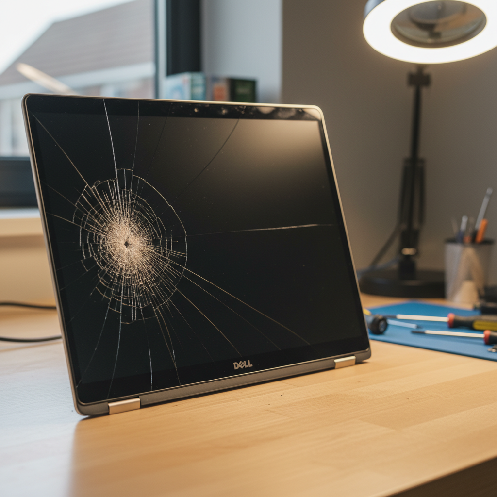 Cracked Dell laptop screen repair in Ryhope — Newcastle NSW 2283
