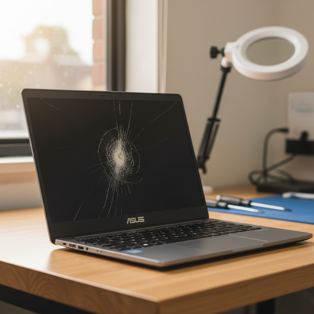 Cracked ASUS laptop screen repair in Salamander Bay — Newcastle NSW 2317